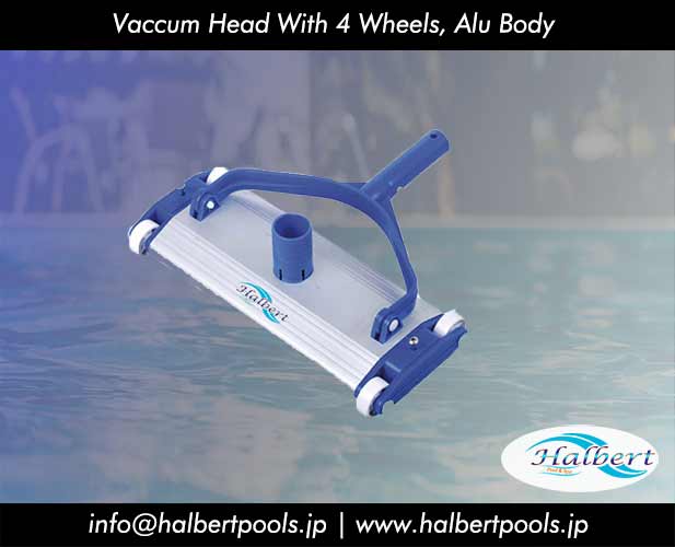 Vaccum Head With 4 Wheels, Alu Body - 14"