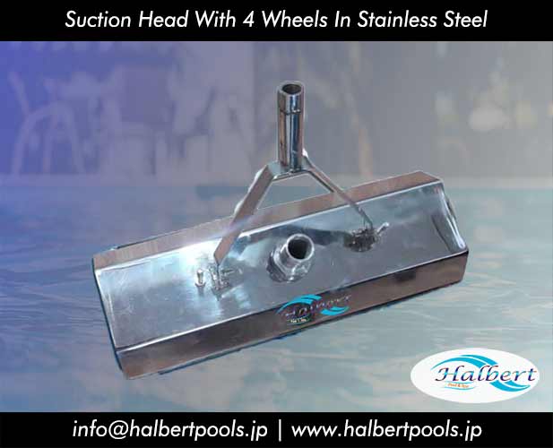 Suction Head With 4 Wheels In Stainless Steel